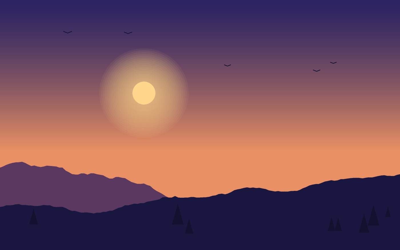 Ilustração de uma paisagem